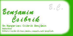 benjamin csibrik business card